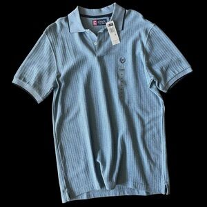 NWT CHAPS POLO SHIRT / Short Sleeve Immaculate Condition! Dusty Blue. Sz M